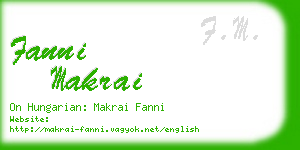 fanni makrai business card